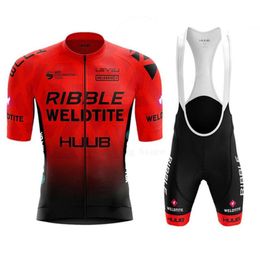 Racing Sets HUUB Cycling Clothing Ribble Weldtite Jersey Set Men Road Bike Shirts Suit Bicycle Bib Shorts MTB Maillot Culotte5562789