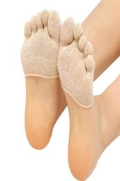 Women Invisible Yoga Gym Non Slip Toe Socks Half Grip Heel Five Finger Socks Calcetines6321660