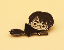 Magic Broom Brooch Creative Wizard Metal Badge Magician Cartoon Pin Anime Accessories4695868