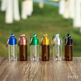 Portable Dabber Wax Tobacco Container Medicine Box Metal Pill Cases Jars Mini Bottle Storage Holder for Dry Herb Herbal with Keychain Spoon DHL