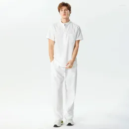Men's Tracksuits INCERUN 2024 American Style Sets Short Sleeved Shirts Long Pants Fashionable Male Solid All-match Two-piece S-5XL
