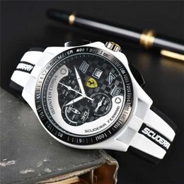 10% OFF watch Watch Ferrar for Men Mens Six needles All Dial Work Quartz Top Luxury Chronograph Clock Rubber Belt