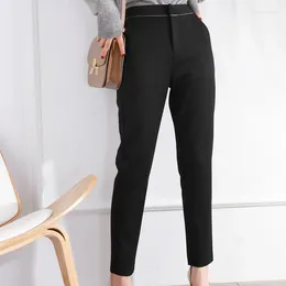 Women's Pants Women Elegant Solid Pencil High Waist Pant For Casual Streetwear Woman Trousers Office Wear Chic