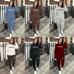 Plus Sizes Women's Tracksuits Autumn Winter Women Letter Print Clothing Woman Designer Two piece Set Ladies Casual Sports Suit Spring Fall Sport Clothes S-5XL