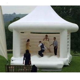 wholesale Adults kids 4.5x4m (15x13.2ft) full PVC or Customed White Wedding Commercial Inflatable Bouncy Jumping Castle