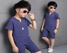 Clothing Sets Summer Boys Children Tshirt Short SleevePants Set Teenager Kids Baby Clothes 4 6 8 10 12 14 Years5621213