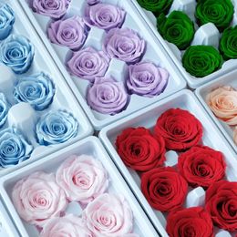 8pcslot Eternal Flower Preserved Rose Flowers 45CM Fresh DIY Material Wedding Party Decor Valentines Day Mothers Gift 240223