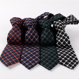 Linbaiway 6cm Striped Neck Tie for Men's Plaid Necktie Casual Suit Bowknots Ties Male Cotton Skinny Slim Ties Custom Logo232I