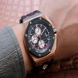 JF Maker Mens Watch Super Version 44mm 26401 26401RO OO A002CA 01 Chronograph Workin 18k Rose Gold CAL 3126 Movement Mechanical Au229Z