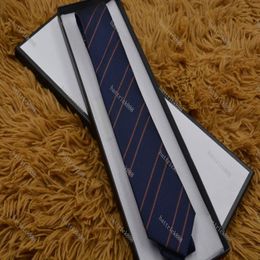 2021 Mens Ties Man Fashion letter Striped Neckties Hombre Gravata Slim Classic Business Casual Black blue white red Tie For Men G8251P