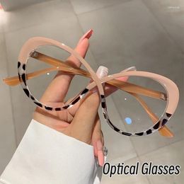 Sunglasses Fashion Elliptical Plain Glasses High Appearance Blue Light Resistant Optical Women Computer Eyewear