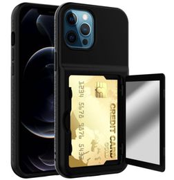 Wallet Cases with Credit Card Holder Hidden Mirror Three Layer Shockproof Heavy Duty Protection Cover Protective Case for iPhon6896343