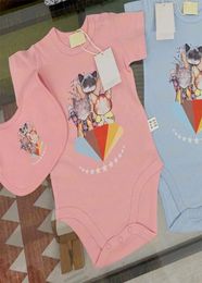 Newborn Baby Rompers T Shirts With Bib Short Sleeve Toddler Bodysuit Kids Girls Boys Onesies Jumpsuits2444921