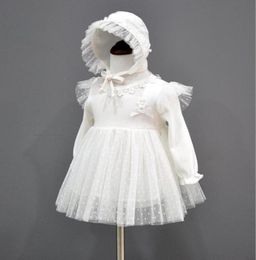 New born baby dress clothes Princess Dresses Hat Infant Beautiful Christening Gowns Baby Girl Baptism Dresses autumn6663996