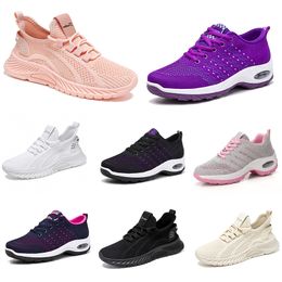 Hiking Classic New Shoes Men Women Running Flat Shoes Soft Sole Fashion Purple White Black Comfortable Sports Colour Blocking Q9 19