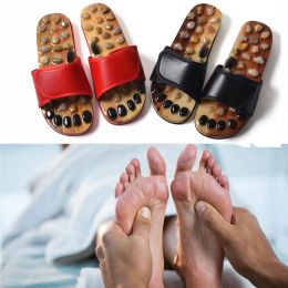 Products Natural Pebble Foot Massage Shoes Acupuncture Point Cobble Therapy Massage Slippers Health Sandals Feet Elderly Care Shoes