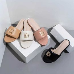 38% OFF Sports shoes 2024 Fashion New Metal Clasp Slippers Cute Slides Holiday Beach Flat Sandals Women