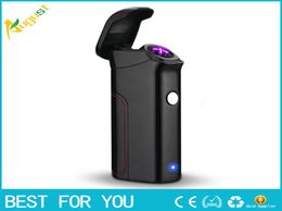 Creative Personality Cigarette lighter Double Side Metal USB Lighter Rechargeable Electronic Lighter Flameless Cigar Plasma Li9688876