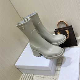 30% OFF Sports 2024 autumn winter Black Medium Tube ultra light adult thick heel womens medium and long tube rubber waterproof rain shoes Martin boots