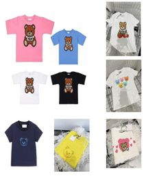 14 Colours Kids designer bear Tshirts Tees Tops Baby Boys Girls M Letters Printed Tshirts Fashion Breathable Children Clothing9194582