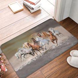 Carpets Galloping Horses Non-slip Doormat Bath Mat Moon Run Floor Carpet Welcome Rug Indoor Decor