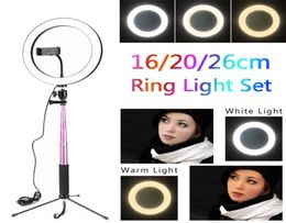 Dimmable LED Studio Camera Ring Light Po Phone Video Light Lamp With Tripods Selfie Stick Ring Fill Light For Canon Nikon3031484