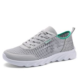 Men Women Mesh Running Shoes Soft Breathable Comfort Black Whites Grey Blue Green Mens Trainers Sports Sneakers GAI