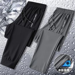 Pants Summer Cool Pants Men 5XL Plus Szie Sweatpants Fashion Casual Stretch Pants Male Big Size Summer Trousers Black Grey
