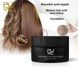 PURC 50ml Coconut Oil Hair Mask Repairs damage restore soft good or all hair types keratin Hair Scalp Treatment8157261