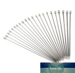 11 Pairs of 36cm Long 20mm to 80mm Stainless Steel Straight Single Pointed Knitting Needles Crochet Hooks Silver2432718