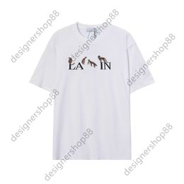 GD Pure Cotton White And Black Loose American Leopard Embroidered Casual Short Sleeved T-shirt For Men And Womens Lovers