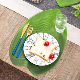 Table Mats EVA Attractive Elastic Leaf Shape Place Mat Long Lasting Pad Heat Insulation For Kitchen