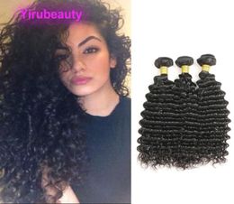 Whole 10pieceslot Deep Wave Bundles Hair Extensions Curl 1028inch 10pieces Natural Color 100 Human Hair Wefts6982789