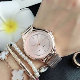 Brand Quartz wrist Watches for women Girl crystal Big letters style Metal steel band Watch M83231y