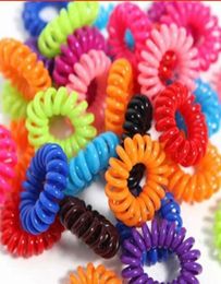 150PCS Spiral Hair Ties No Crease Phone Cord Elastic Candy Colors Spiral Hair Coils Hair ringsColorful Ponytail Holders Hair A8518653