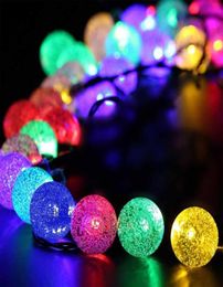 Novelty Solar Led Christmas Lights Outdoor 6m 30LEDs Crystal Ball String Lamp Pendant Fairy Wedding Garden Garland 8868613
