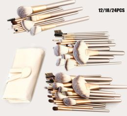 241812pcs Professional Luxury Makeup Brushes Champagne Gold Make Up Brush Set Cosmetic Brush Beauty Maker pincel maquiagem Tools1268682