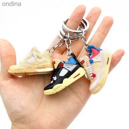 Key Lanyards Fashion Brand Basketball Shoes Trendy Styles PVC Sport Shoe Key Chain Cute Mini Keychain Classic Accessories 240304