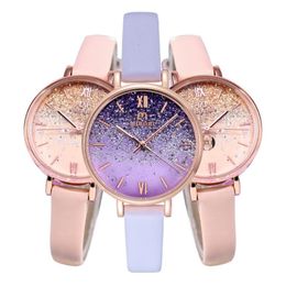 Fashion Elegant 2021 Starry Sky Miboni Quartz Watch Female Amethyst Purple Students Watches Mineral Reinforced Glass Beautiful Wom2428