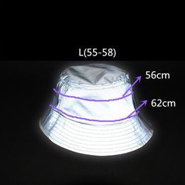 Fashion-Unisex Reflective Hat Glow In The Dark Hip Hop Outdoor Summer Beach Fishing Sun Bucket Hat Bob Chapeau Caps Wfgd809 Y19070213P