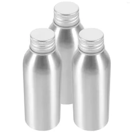 Storage Bottles 3 Sets Shampoo Pump Aluminium Bottle Travel Perfumes Makeup Containers Refillable