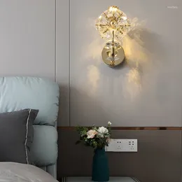 Wall Lamp Luxury Creative Crystal G4 Mounted Lamps Sconce Gold Colour For Hallway Bedside Living Room Decoration 96V 24