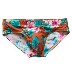 Sexy Mens Swimwear Floral Printed Briefs with Pad Quickj Dry Padded Swim Shorts Pants Male Beach Clothing8015874
