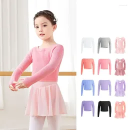 Stage Wear Ballet Top Girls Jacket Sweater Kids Dance Knitwear Warm Thermal Coat Boat Neck Knitted Tops