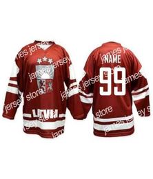 College Hockey Wears Nik1 Team Latvia Latvija White red Ice Hockey Jersey Men039s Embroidery Stitched Customize any number and 7374266