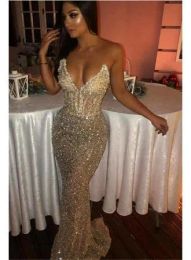 Strapless Lace Mermaid Long Evening Arabic Floor Length Formal Party Tail Prom Dresses BC1051