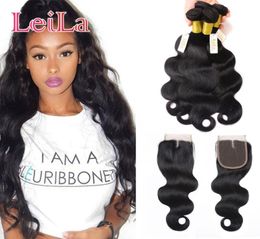 Brazilian Hair 3 Bundles with Lace closure 4pieces Unprocessed Human Hair Remy Hair Weaves Body Wavy Buy bundels Get Closure5073085