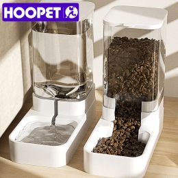 Feeders HOOPET Dog Feeder Cat Automatic Feeding Water Bowl Transparent Pet Food Storage Dispenser Container Puppy Kitten Accessories