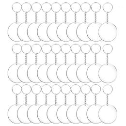 48 72 96pcs Acrylic Transparent Circle Discs Set Key Chains Clear Round Acrylic Keychain Blanks Keychain for DIY Transparent12473
