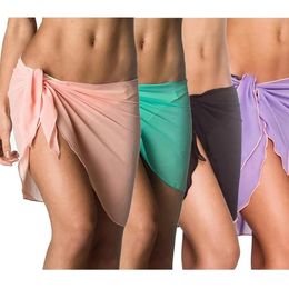 Sexy Women Cover Up 2021 Stylish Ladies Yarn Chiffon Short Sarong Wrap Holiday Beach Swimwear Mini Sarongs280Y